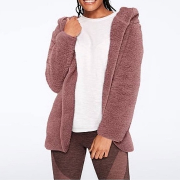 Pink Victoria's Secret Sherpa Teddy Jacket | Mauve | Size XS/S - Picture 2 of 7